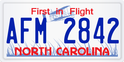 NC license plate AFM2842
