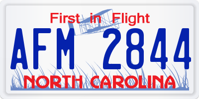 NC license plate AFM2844