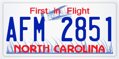 NC license plate AFM2851