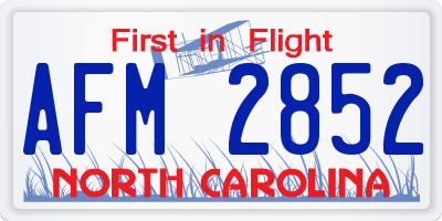 NC license plate AFM2852