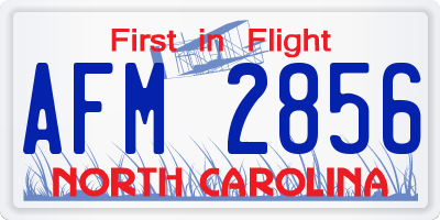 NC license plate AFM2856