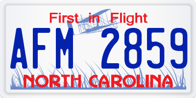 NC license plate AFM2859