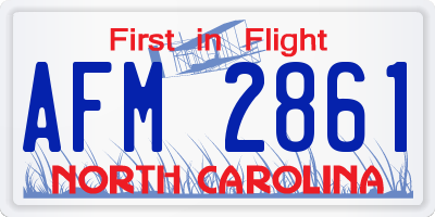 NC license plate AFM2861