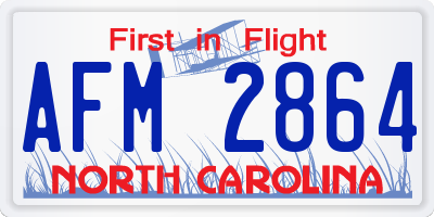 NC license plate AFM2864