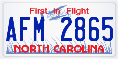 NC license plate AFM2865