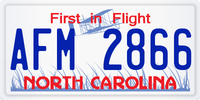 NC license plate AFM2866