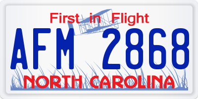 NC license plate AFM2868