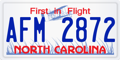 NC license plate AFM2872