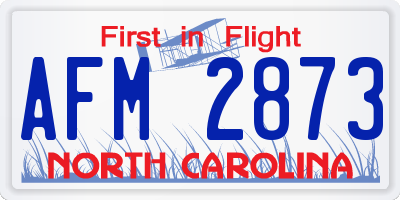 NC license plate AFM2873