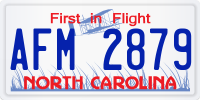 NC license plate AFM2879