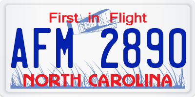 NC license plate AFM2890