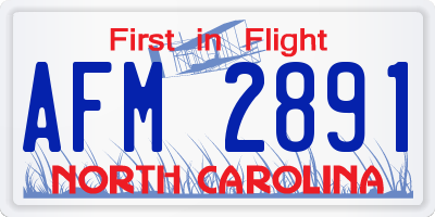 NC license plate AFM2891