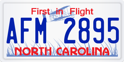 NC license plate AFM2895