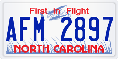 NC license plate AFM2897