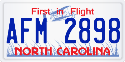NC license plate AFM2898