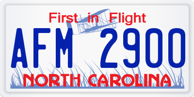 NC license plate AFM2900
