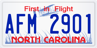 NC license plate AFM2901