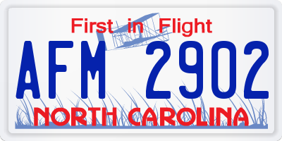 NC license plate AFM2902