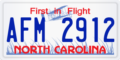 NC license plate AFM2912