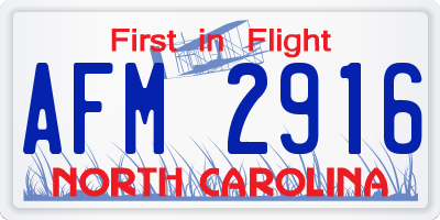 NC license plate AFM2916