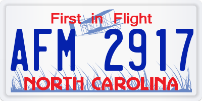 NC license plate AFM2917