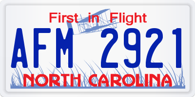 NC license plate AFM2921