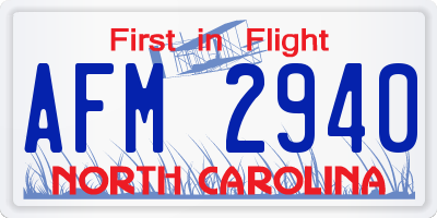 NC license plate AFM2940
