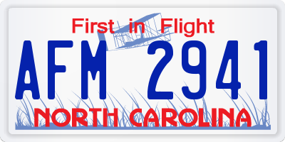 NC license plate AFM2941