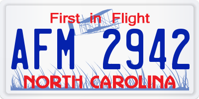 NC license plate AFM2942