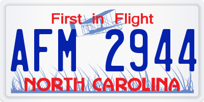 NC license plate AFM2944