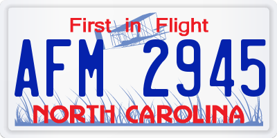 NC license plate AFM2945