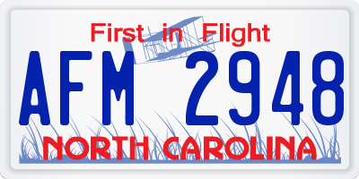 NC license plate AFM2948