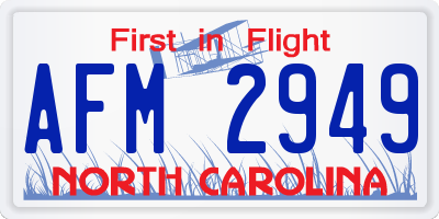 NC license plate AFM2949
