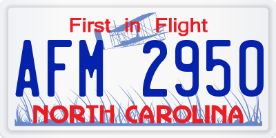 NC license plate AFM2950