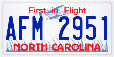 NC license plate AFM2951