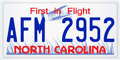 NC license plate AFM2952