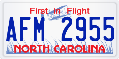 NC license plate AFM2955