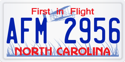 NC license plate AFM2956