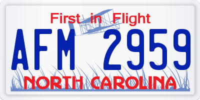 NC license plate AFM2959