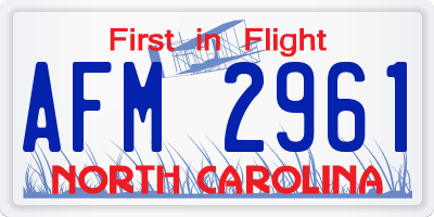 NC license plate AFM2961