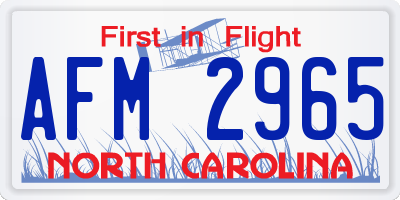 NC license plate AFM2965