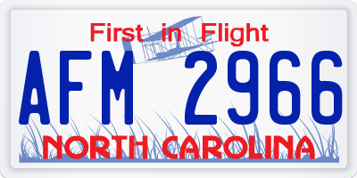 NC license plate AFM2966