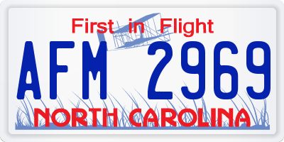 NC license plate AFM2969