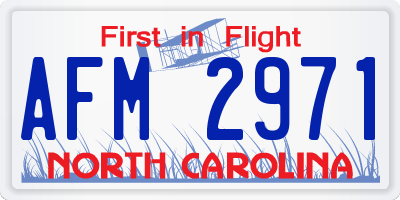 NC license plate AFM2971