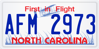 NC license plate AFM2973