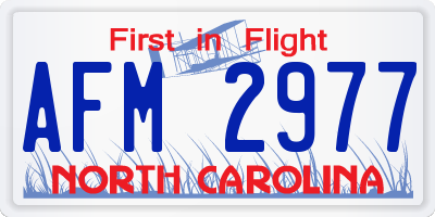 NC license plate AFM2977