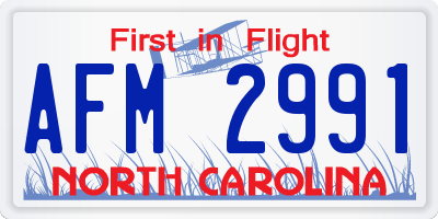 NC license plate AFM2991