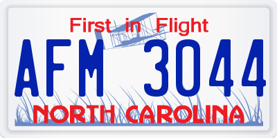NC license plate AFM3044