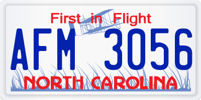 NC license plate AFM3056