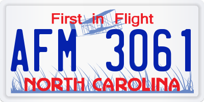 NC license plate AFM3061